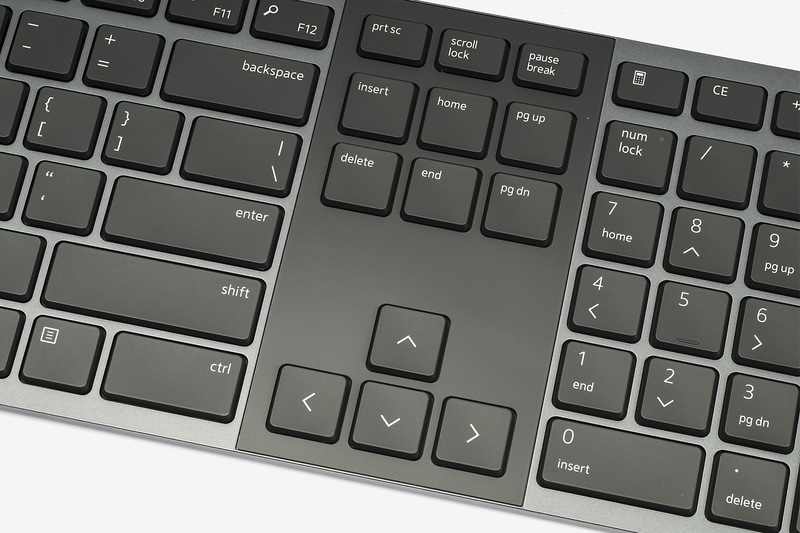 カーソルキーの上に、Zoomのカメラやマイクのオン/オフを切り替えたりするタッチボタンを内蔵している