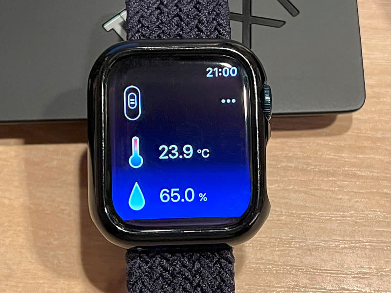 REON POCKETのアプリでREON POCKET TAGの温度と湿度を手元で確認することができる