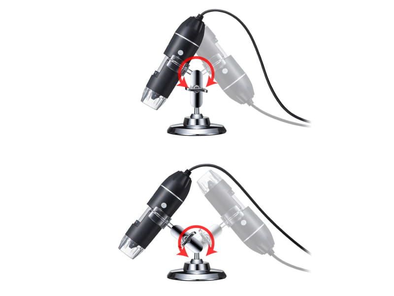 専用スタンドは角度調節が可能