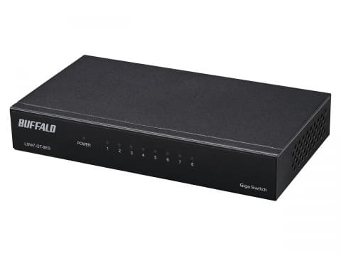 バッファロー、手のひらサイズのスイッチングハブ。5ポートと8ポートの