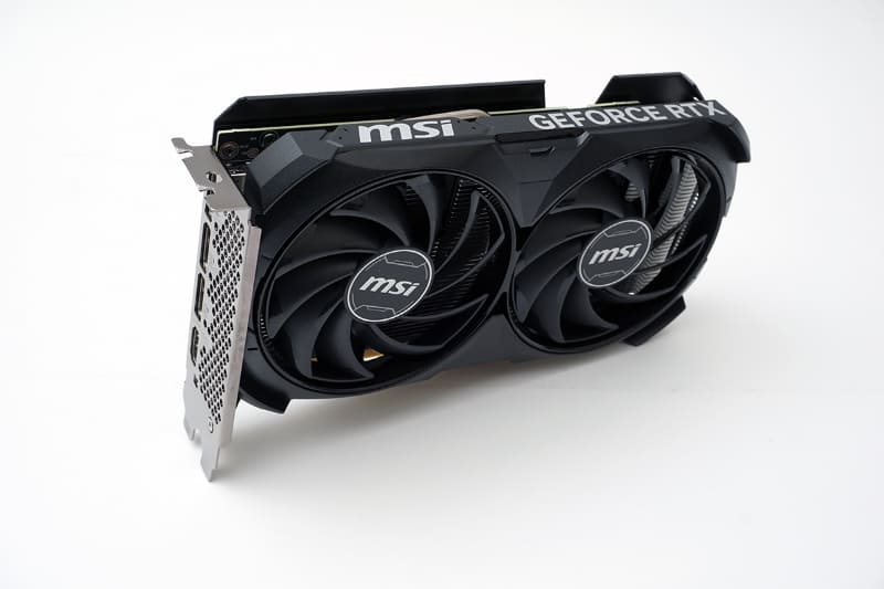 MSI GeForce RTX 4060 Ti VENTUS 2X BLACK 16G OC。OCモデルでブーストクロックは2,610MHzでMSI Centerで2,625MHzまで向上可能