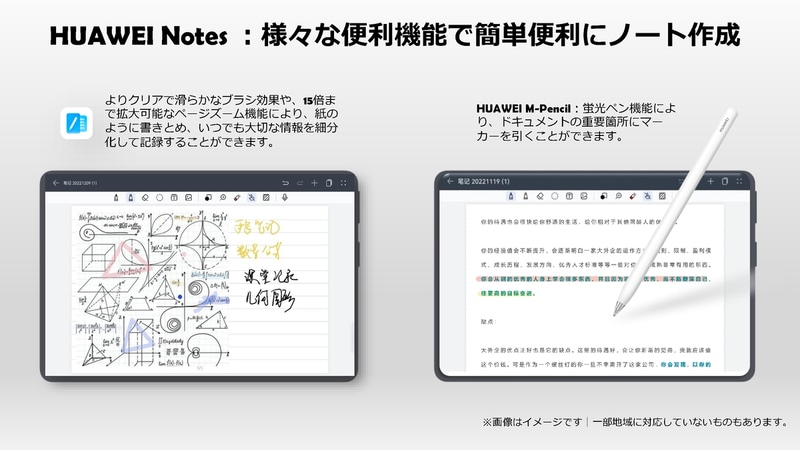 ノートアプリのHUAWEI Notesを搭載