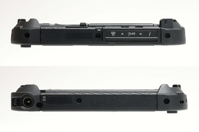 タブレット本体の右側面(上)と左側面(下)