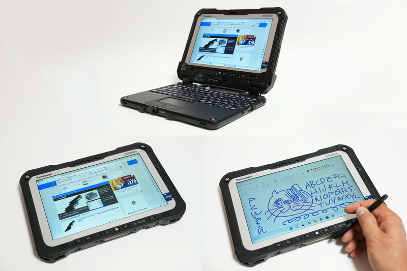 キーボードベースに装着すればクラムシェル型のノートPC、単体ではタブレット端末として活用可能