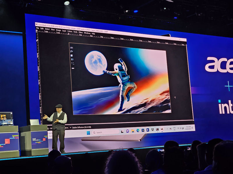 Acer SwiftとStable Diffusionを利用して画像生成をdGPUなしで行なうデモ