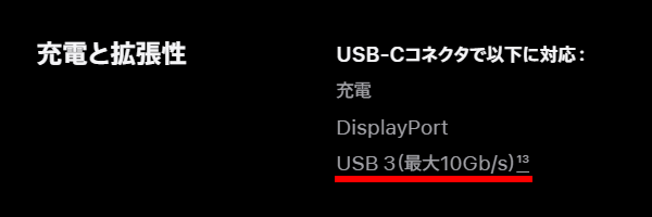iPhone 15 ProとiPhone 15 Pro MaxはUSB 3(10Gbps)でのデータ転送に対応する。ただしケーブルは交換する必要がある