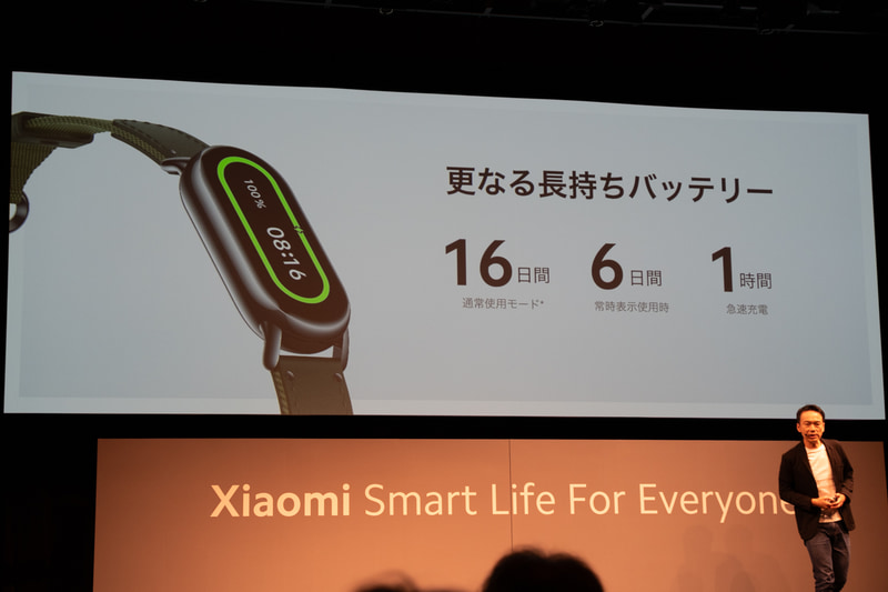 通常使用で最大16日間バッテリが持つように