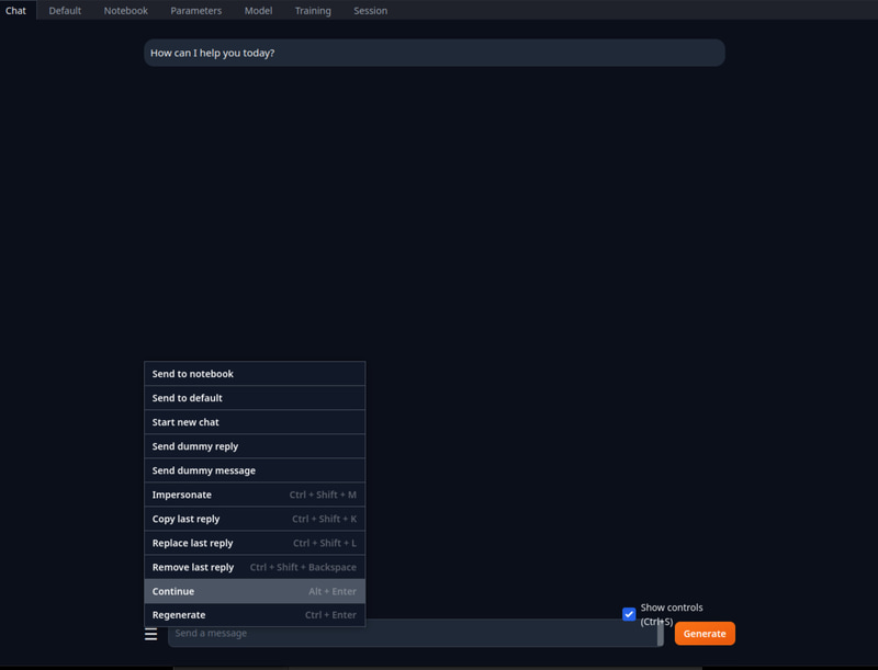 text-generation-webui起動。以前よりまた使いやすくなった感じだ