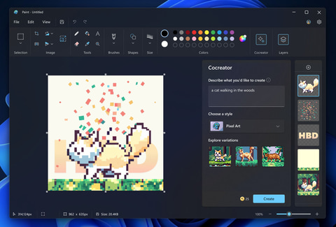 ai image generated in windows 11 paint app
