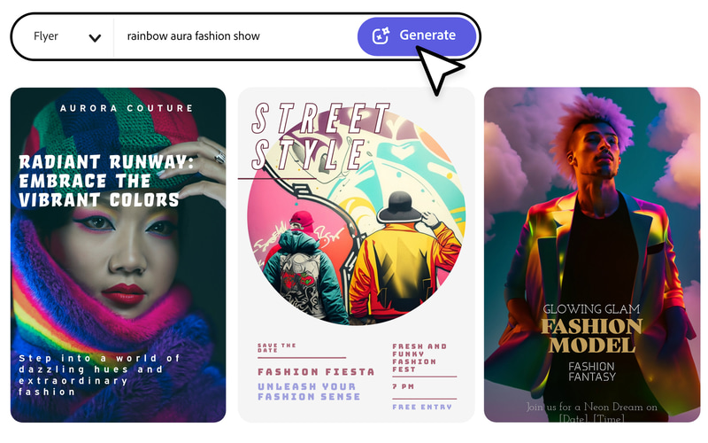 Firefly Design Modelはデザインのテンプレートを自動生成してくれる(写真提供:Adobe)