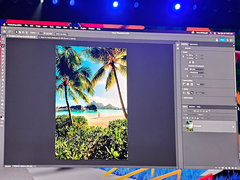 テキストから画像生成のデモ、草の部分を範囲指定して、道を生成する指示を出すとこの通り