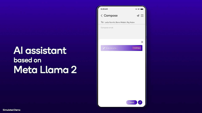 Llama 2を採用したAIアシスタント機能(出典:Snapdragon Summit 2023 Mobile Overview、Qualcomm)
