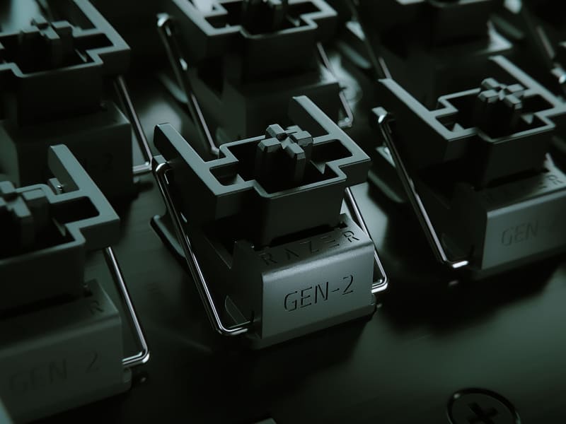 0.1～4mmの範囲でアクチュエーションポイントを設定できる第2世代Razerアナログオプティカルスイッチ