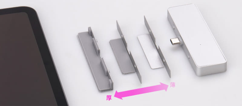 3種類のサポートプレートを付属