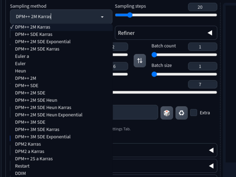 AUTOMATIC1111のSampling methodにlcmやsgm_uniformがない