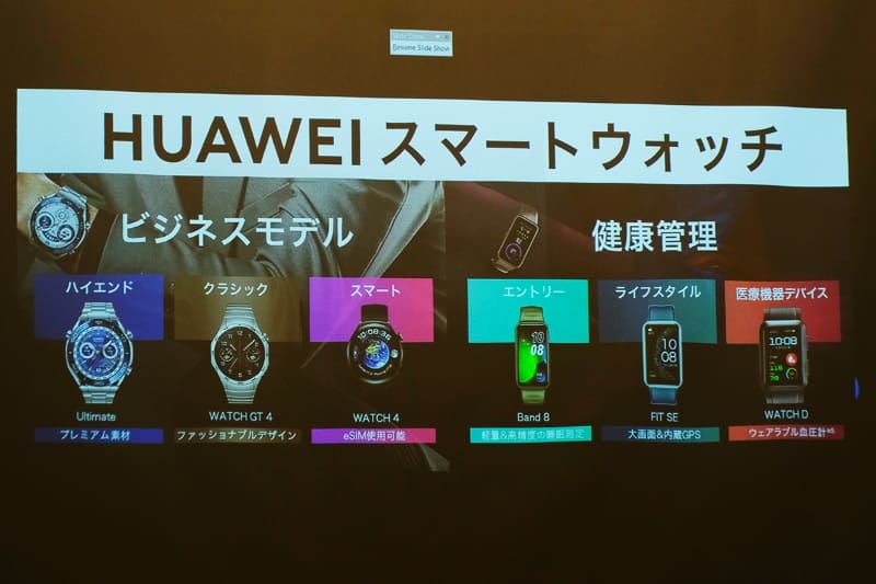 ビジネスモデルと健康管理向けモデルに大別される。今回の新機種はビジネスモデル