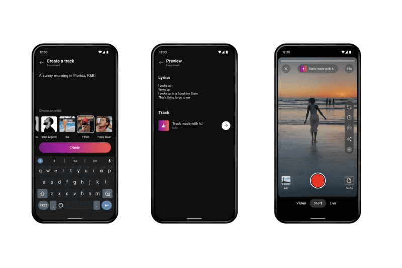 YouTubeショートでのDream Trackの利用イメージ