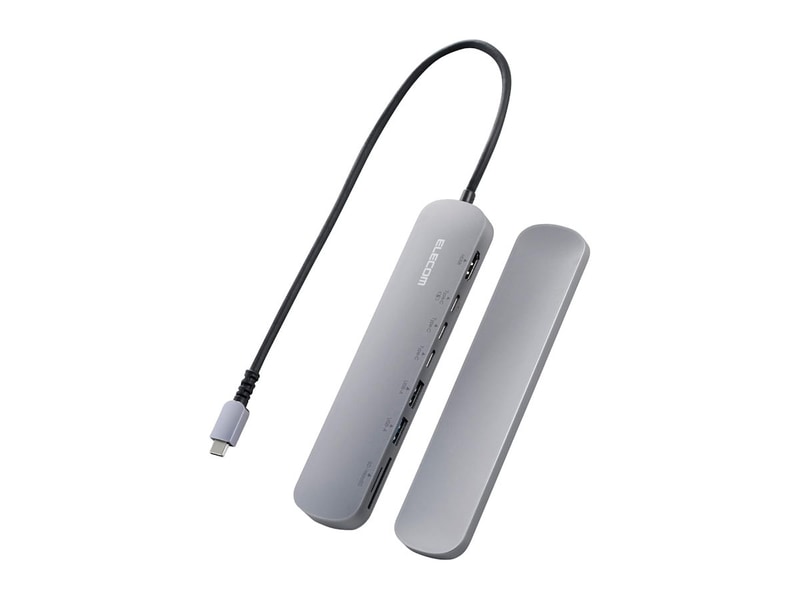 <a href="https://www.elecom.co.jp/products/DST-C22SV.html" class="n" target="_blank">製品ページのURL</a><br>価格:1万1,480円前後●USB 3.1 Type-C(アップストリーム、最大85W)●USB 3.1 Type-C×2●USB Type-C(充電専用、最大85W)●USB 3.0×2●HDMI●SD/microSDカードスロット●サイズ:約162×35×14mm●重量:不明