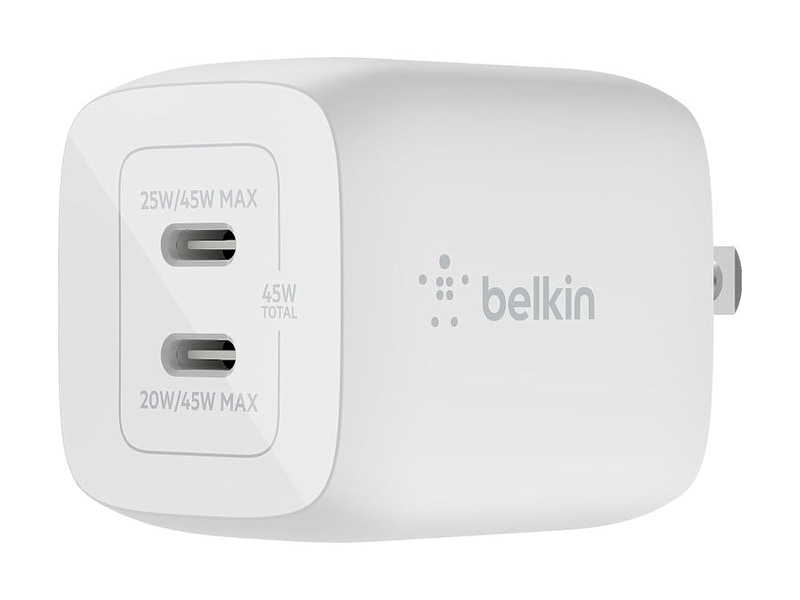 <a href="https://www.belkin.com/jp/pps-45w%E3%83%87%E3%83%A5%E3%82%A2%E3%83%ABusb-c-gan%E3%82%A6%E3%82%A9%E3%83%BC%E3%83%AB%E3%83%81%E3%83%A3%E3%83%BC%E3%82%B8%E3%83%A3%E3%83%BC/P-WCH011.html" class="n" target="_blank">製品ページのURL</a><br>実売価格:3,951円前後●ポート:USB-C×2●最大出力:45W(同時利用時:25W+20W)●全長:40mm●重量:91g