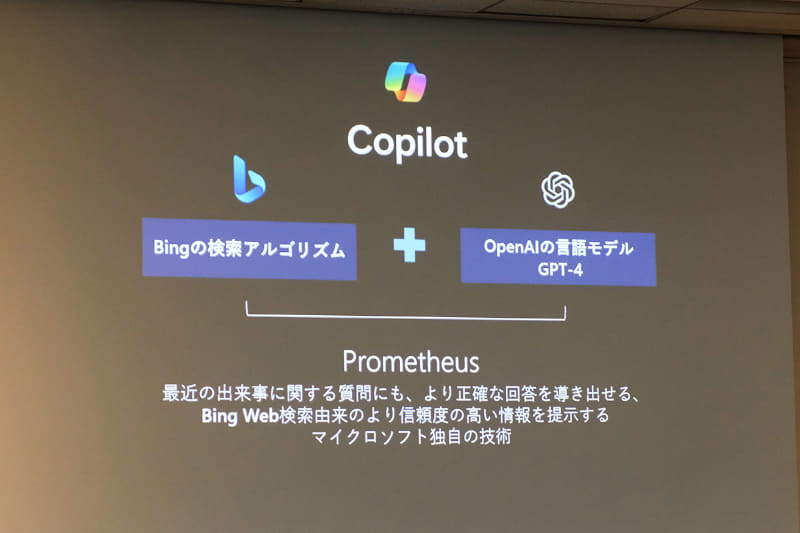 CopilotはBingとGPT-4を統合して開発