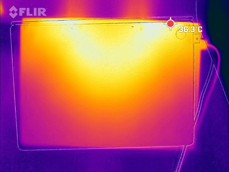 底面の最大温度は36.3℃