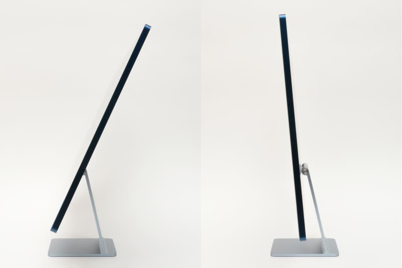 スタンドは前後の傾きのみ調整できる