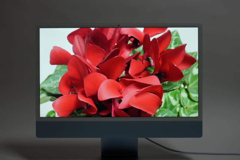 24型液晶ディスプレイは、解像度が4,480×2,520ドット、輝度が500cd/平方m、色域がP3。明るく、鮮やかに画像や映像を表示できる