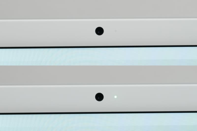 ディスプレイ上部には、1080p FaceTime HDカメラ、カメラインジケーター、環境光センサーが内蔵