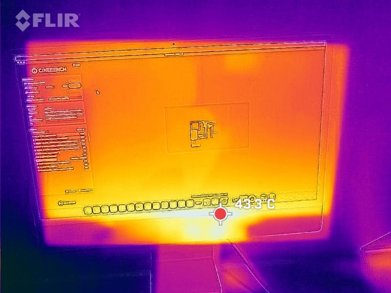 前面の最大温度は43.3℃