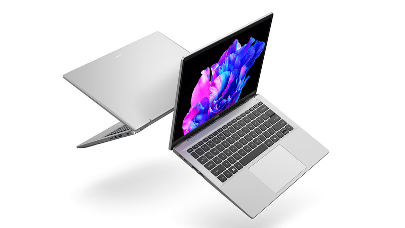 日本エイサーより「インテルAI Boost専用エンジンを内蔵、最新のインテルCore Ultra 7 プロセッサーを搭載したモバイルノートパソコン Swift Go！独自の冷却技術を搭載しているのでクリエイティブな用途も快適。360万画素のQHD Webカメラや、美しい2.2K高解像度14インチIPSパネルを搭載。最大100Wの急速充電に対応、長時間駆動バッテリーを採用しているのでモバイルに最適です」