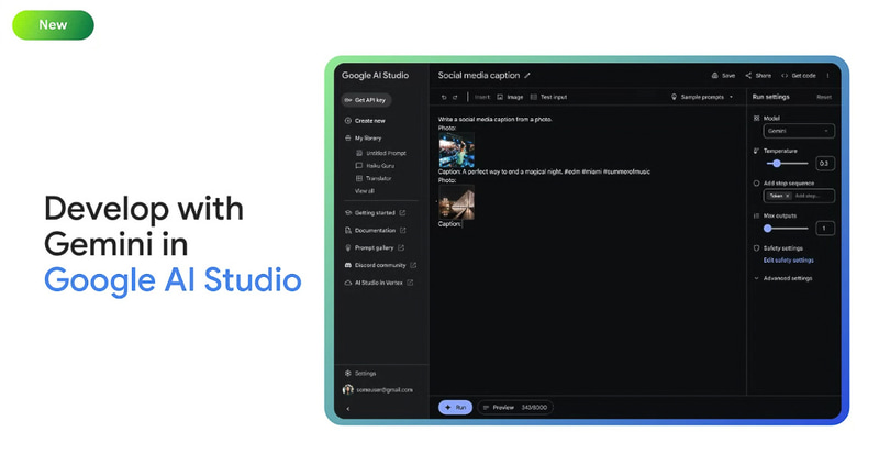 Gemini ProがGoogle AI Studio/Vertex AIでプレビュー利用が開始された、プレビュー中は無償で利用できる(出典:Bringing Gemini to Developers and Organizations、Google Cloud)