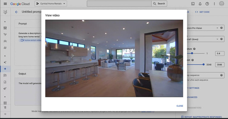 Vertex AIからGemini ProをAPI経由で利用しているところ