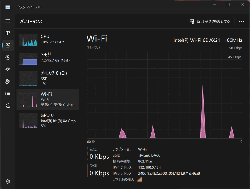 ネットワークモジュールはIntel AX211