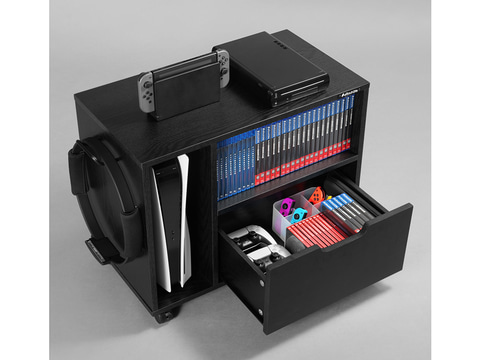 Bauhutte、大型ゲーム機も収まるキャビネットタイプの収納ラック - PC