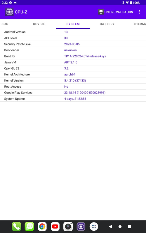 OS情報は「SYSTEM」タブから確認が可能
