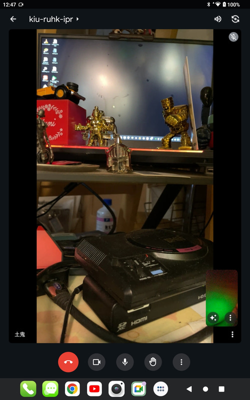 「Google Meets」アプリを使った音声通話を試してみたところ。マイクもスピーカーも本体内蔵の物を使用することで単体でも通話が行なえる。ただし、スピーカーからダイレクトに相手からの音声が出力されるため、外出先などではヘッドセットを使用するのがいいだろう