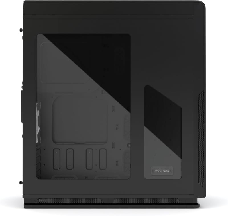 Phanteks ENTHOO MINI XL DSのサイドパネル。大きいガラスエリアに液晶を配置する