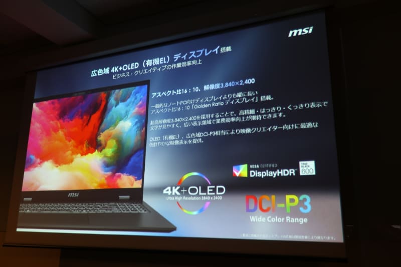 DCI-P3への準拠、DisplayHDR TRUE BLACK 600への対応など、ディスプレイの妥協もない