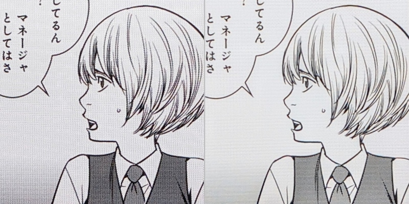 表示クオリティの比較。左が本製品、右がFire Max 11