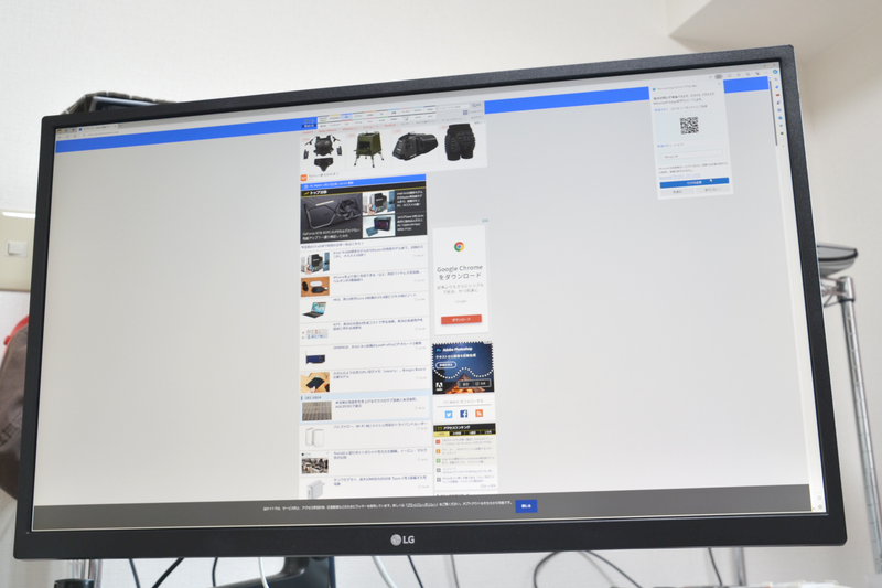 筆者所有の4Kディスプレイ、LG「27UL500-W」。4Kながら安価なベーシックモデル