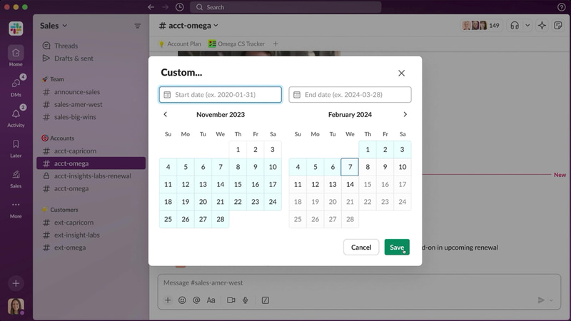 チャンネルの要約。要約する日付を指定できる
