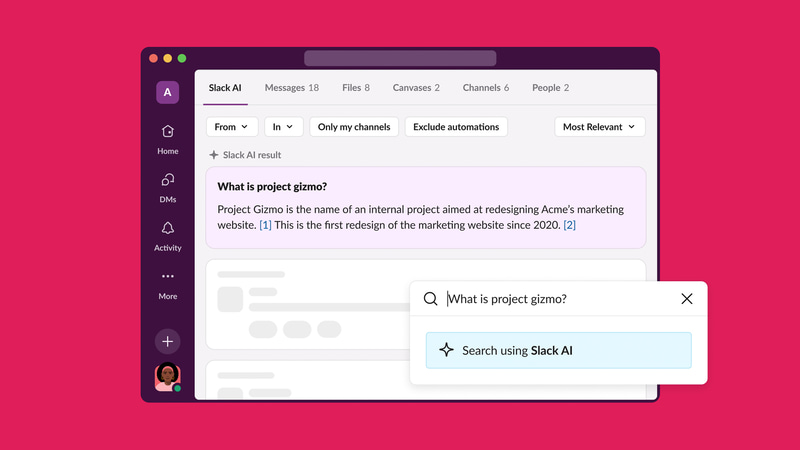 Slack AIによる自然言語による検索