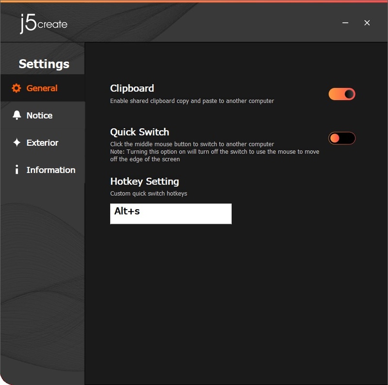 さらに設定画面で「Quick Switch」を有効にすれば、マウスのホイールキーを使って、アクティブな画面を切り替えられるようになる