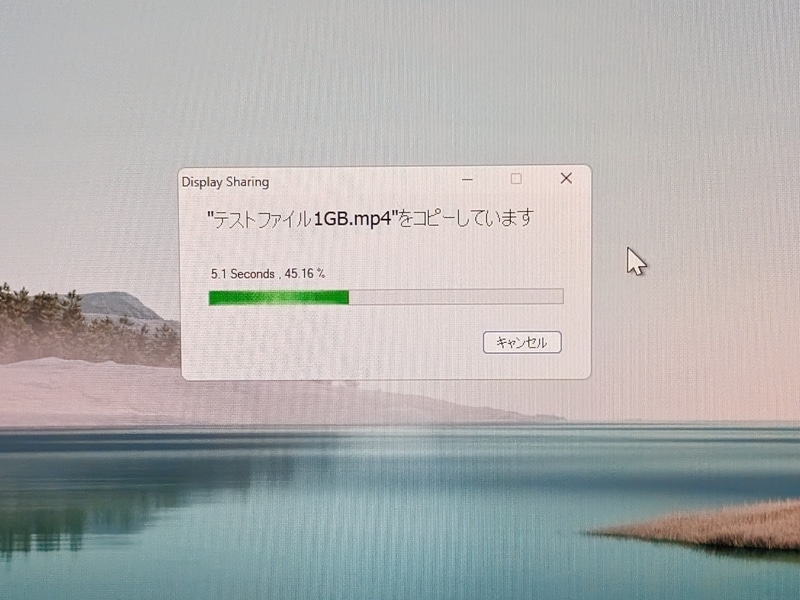 データのコピーはUSB経由で行なわれるため、ワイヤレスでの移動などと比べると高速だ