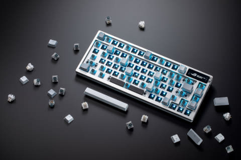 ASUS、スイッチまでカスタマイズできる75%ゲーミングキーボードの白色