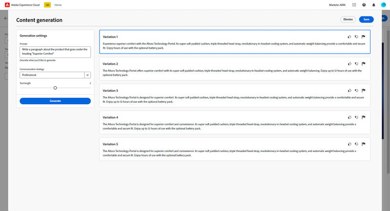 B2B向けのマーケティングサイトを自動生成してくれる(写真提供: Adobe)