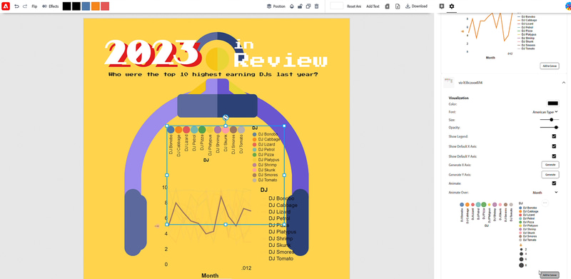 Project Infograph Itはインフォグラフィックを自動で生成してくれる(写真提供: Adobe)