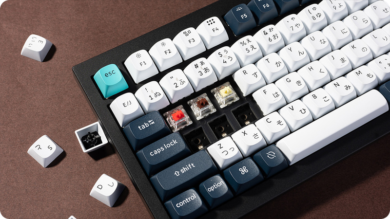 3種類のキースイッチが選べる