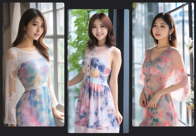 とりあえず完成したモデルを使って、TSUBAKIのCM的に3枚をまとめてみた