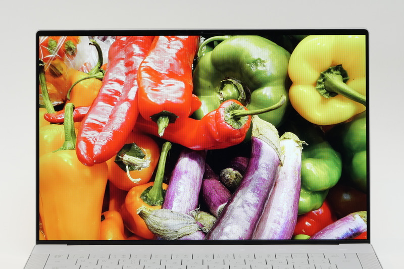 非光沢パネルながら発色は非常に鮮やかで、映像処理作業にも問題なく対応できるだろう。リフレッシュレートが最大120Hz対応で、動画やゲームもなめらかに表示できる